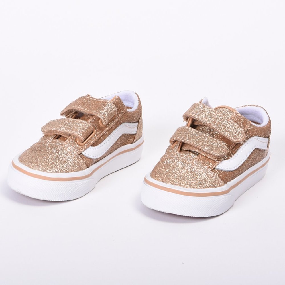Vans, Glitter Gold, Old Skool V, Toddler, Size 7